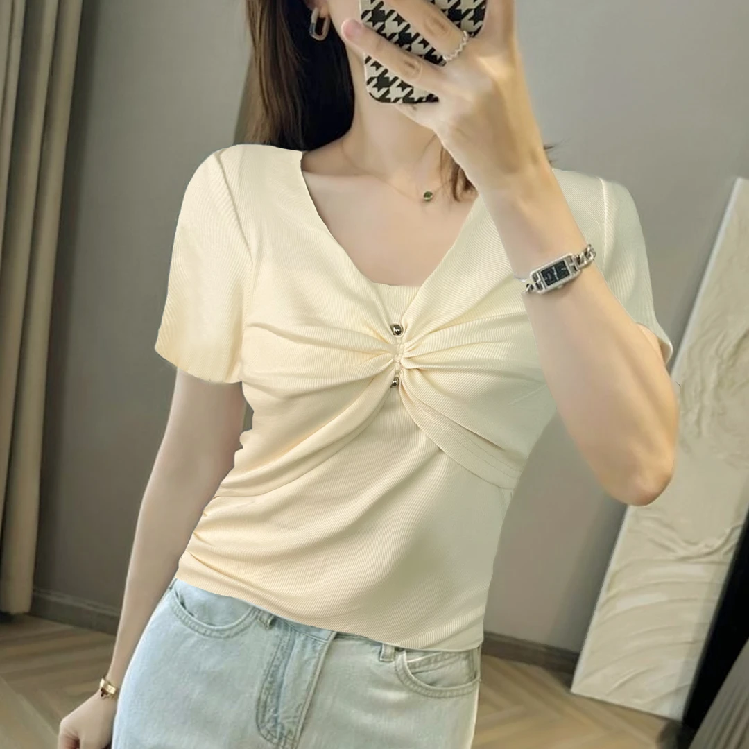 气质显瘦时尚设计感T恤 1683