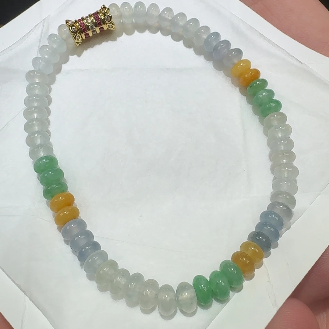 翡翠裸石缅甸A翡翠珠串