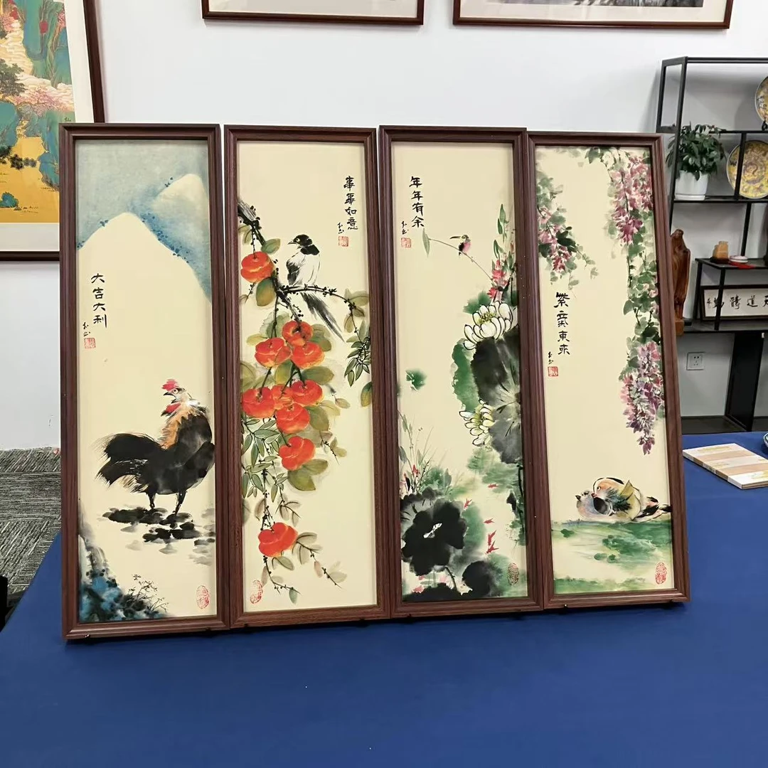 23*73竖幅/花鸟四季四条屏/张涛