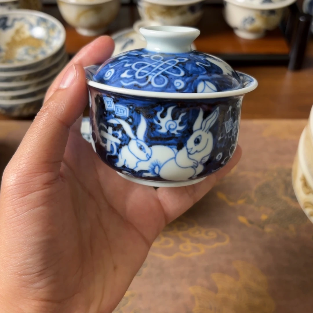 摆件景德镇手绘茶器瑕疵