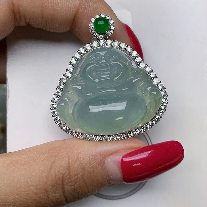 颈饰银S925镶嵌翡翠天然翡翠