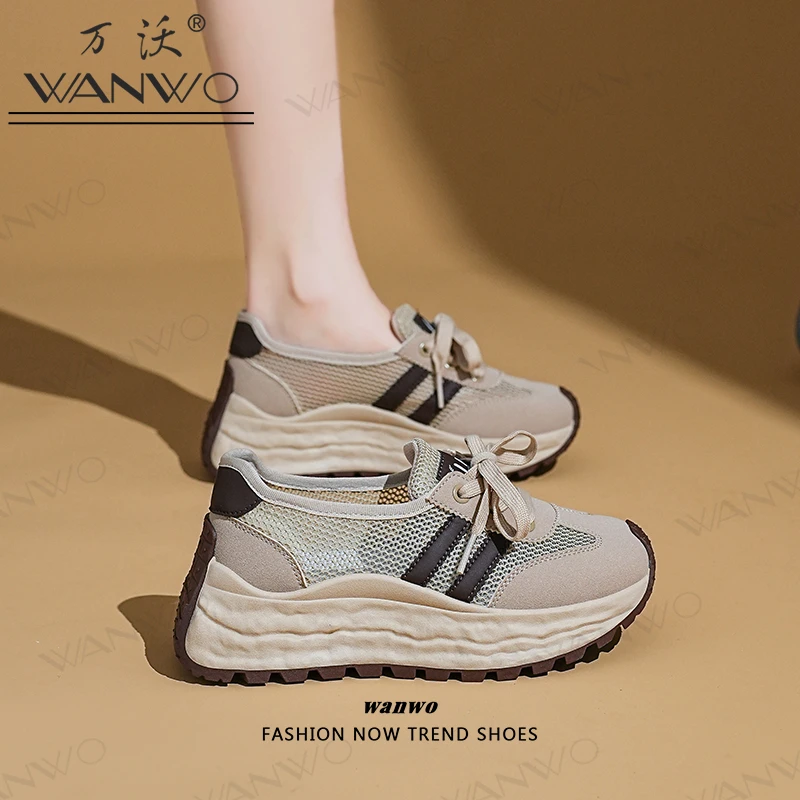 网面透气软底休闲鞋2025夏季新款百搭拼色防滑耐磨休闲女鞋时尚