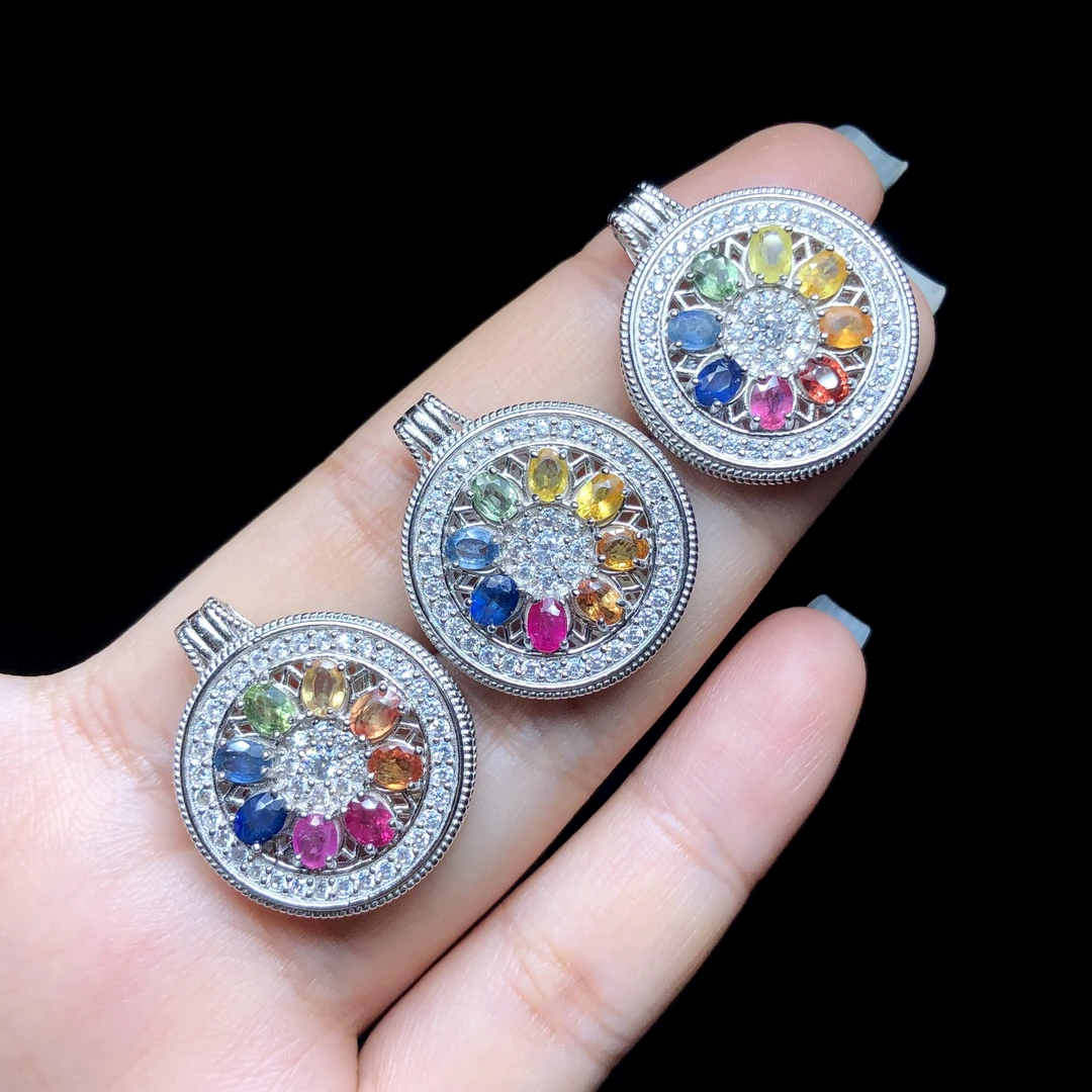 【云上叙】S925银彩蓝宝吊坠-多样性发其一-3*4mm-V91871-M（甄选）