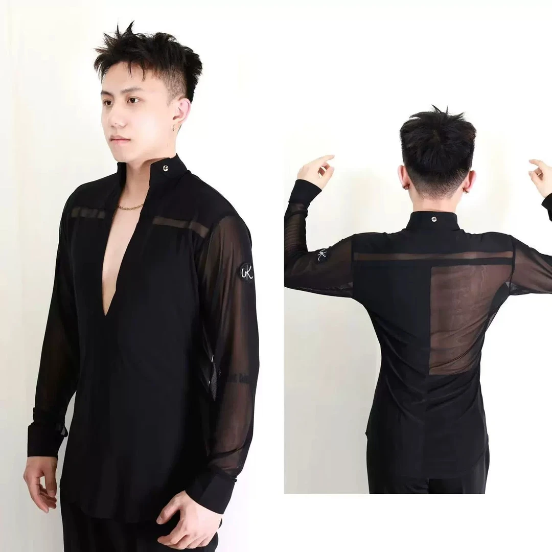 6KDance舞服 设计款男士拉丁舞服 国标舞专业练功服表演服