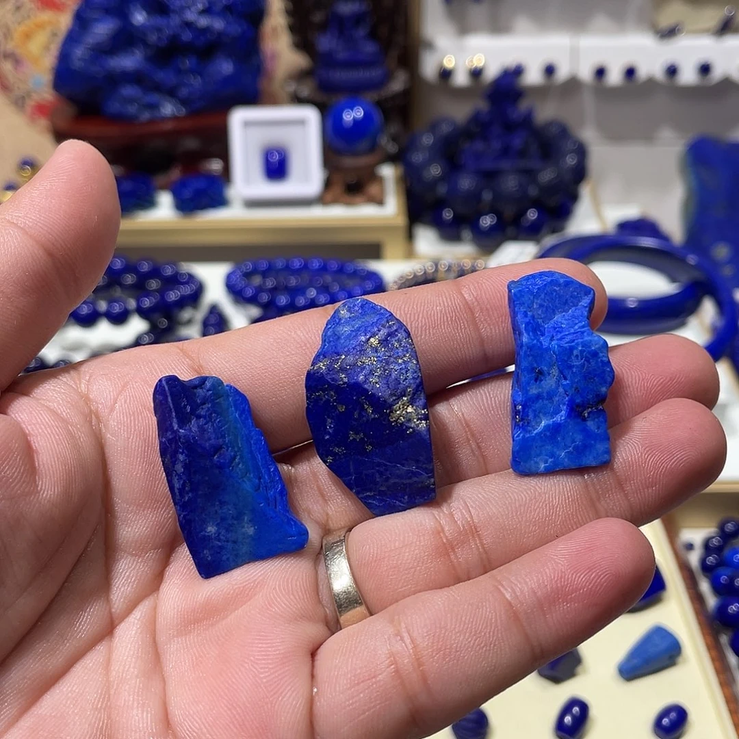 青金石未镶嵌老矿原石3颗/组