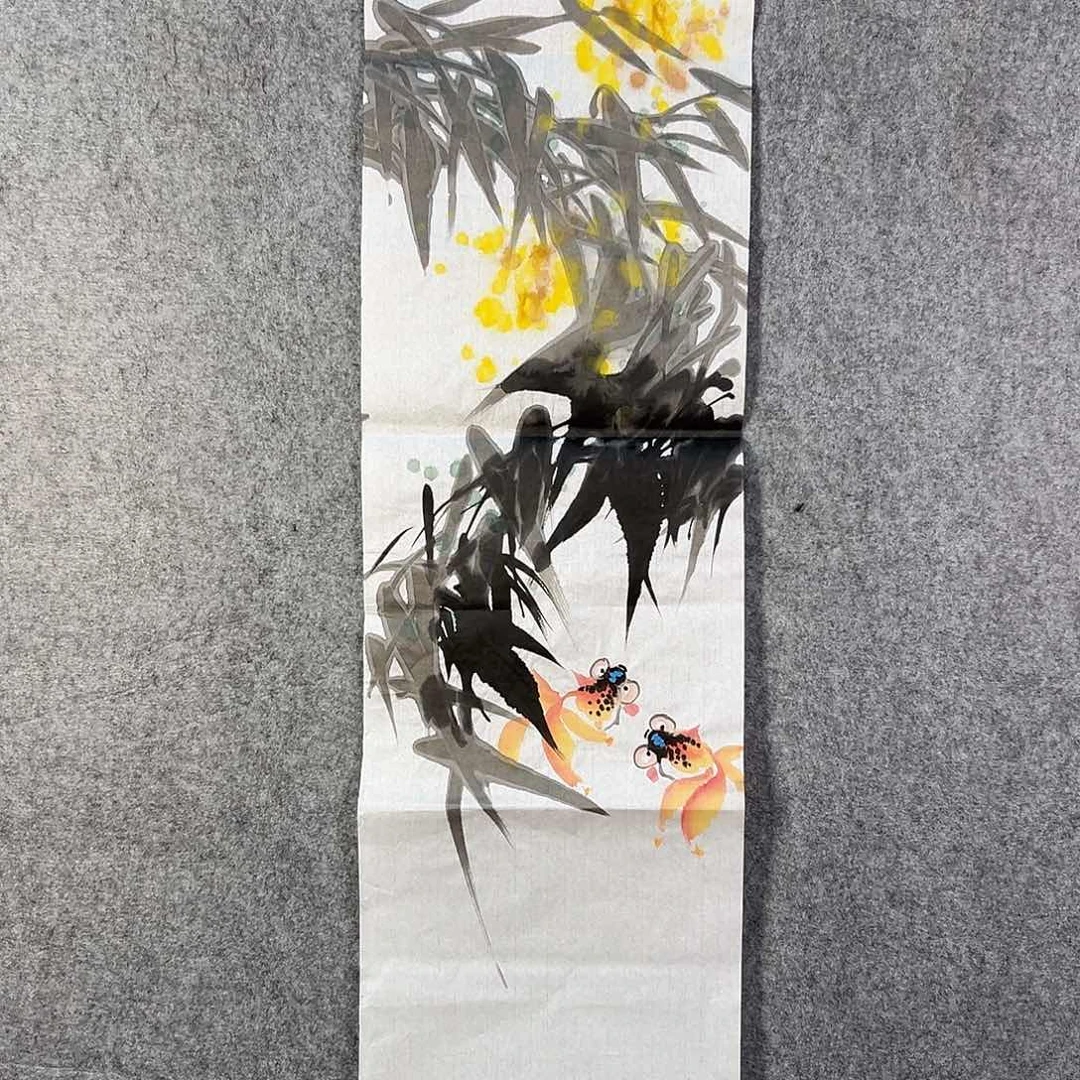 国画294 花鸟在树丛的顶端鸣叫叫声中