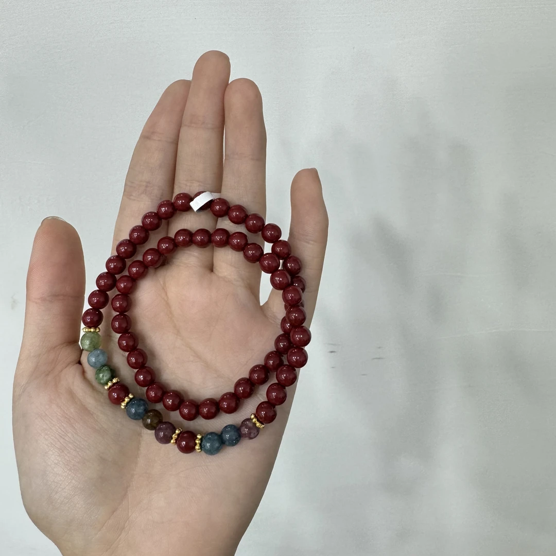 含辰砂工艺品海棠手串（无礼盒）@@@SP224