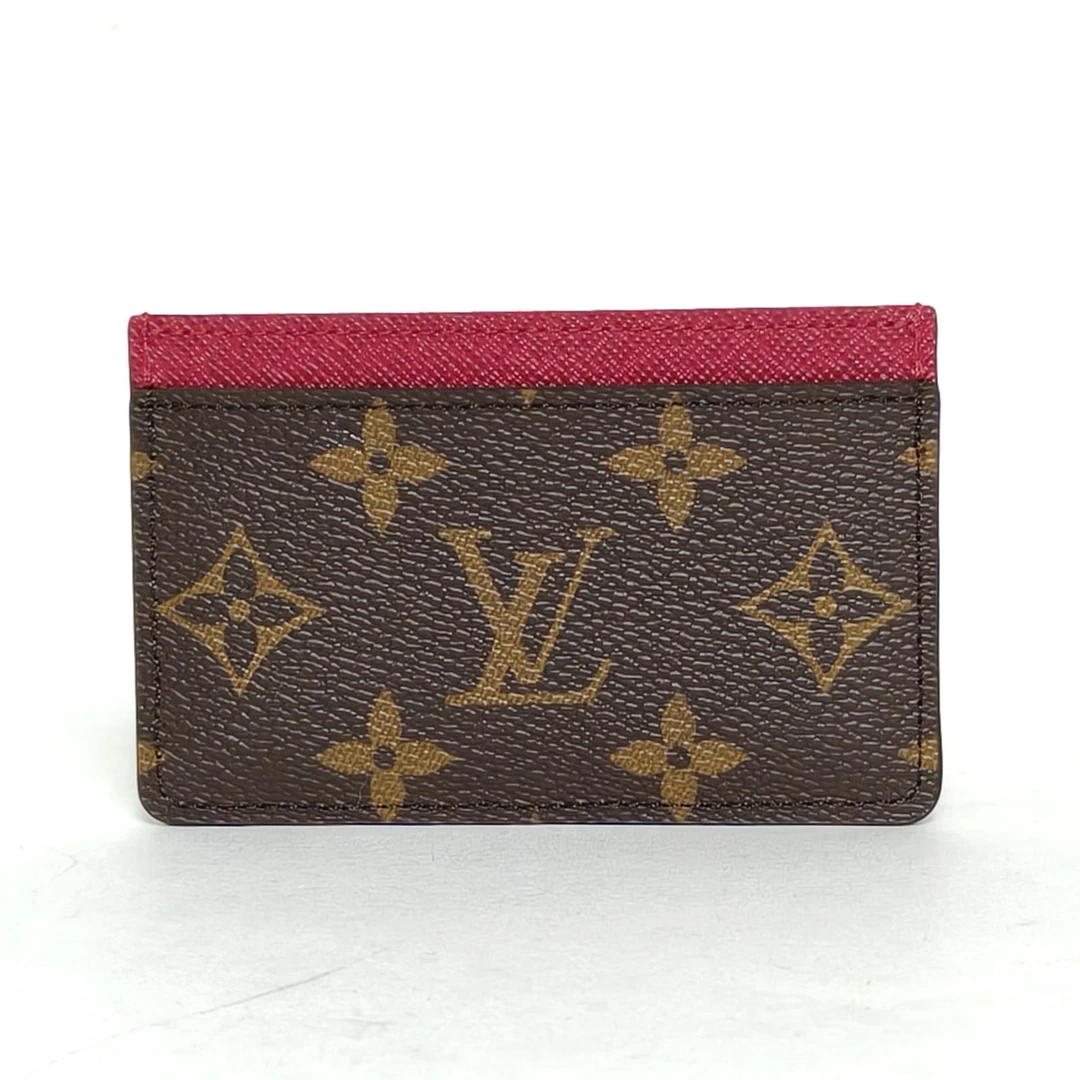 99新 LouisVuitton/路易威登 {双攀}拼色 PVC 芯片 LV 小卡包
