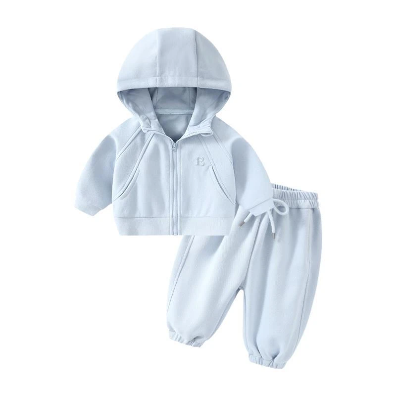 【秋款绣花卫衣连帽套装 】婴儿衣服男女童卫衣春秋小童软壳套装