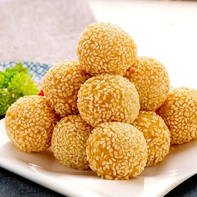 上市公司千味央厨芝麻球豆沙馅速冻油炸糯米麻团圆子小吃麻团圆子