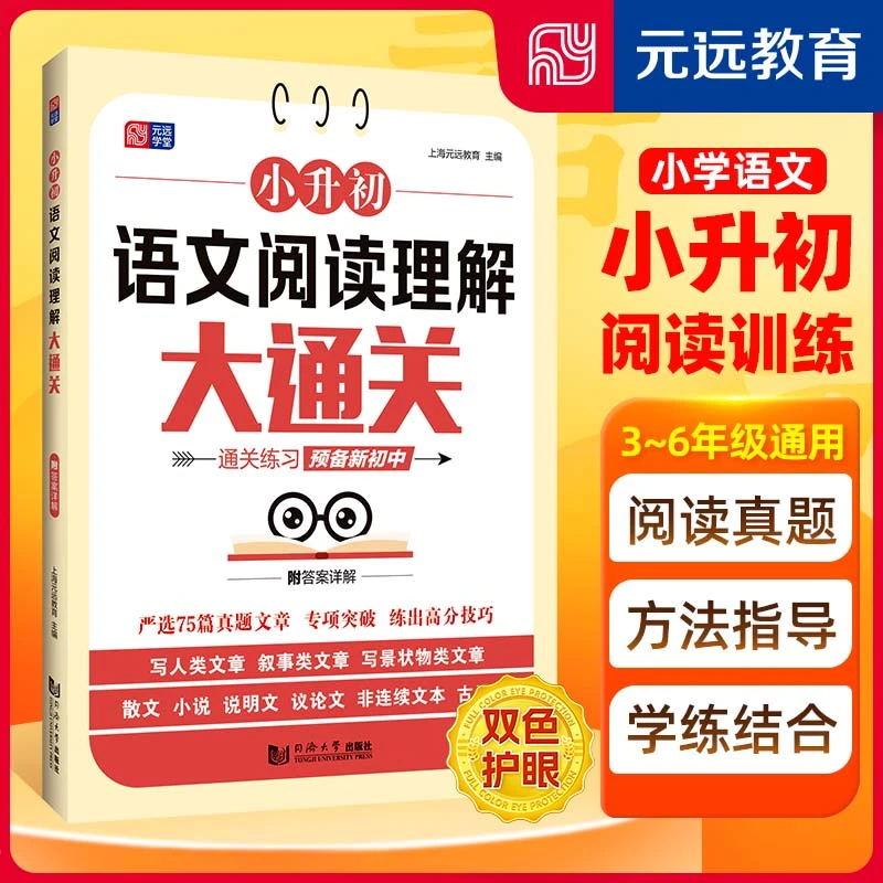 小升初语文阅读理解大通关   真题训练  专项突破  小学3~6年级