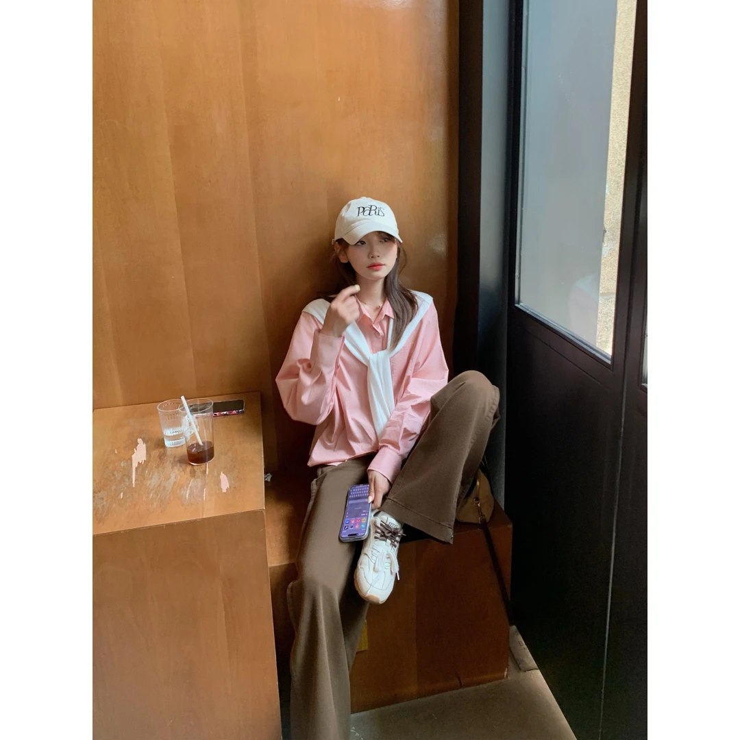 切糕自制【桃之夭夭】小个子秋季女流光风老钱松弛感慵懒显白衬衫