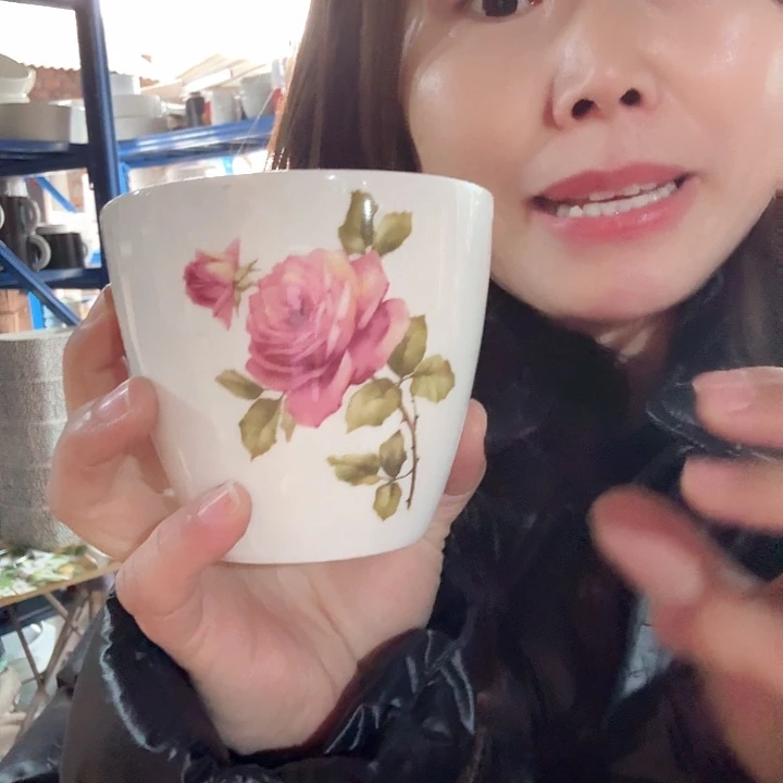 玫瑰手握杯微瑕的