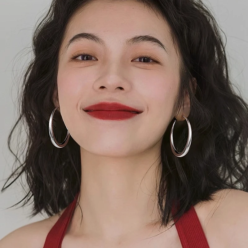 合金耳饰 925银针圈圈耳环女2025耳坠耳钉小众设计耳饰素圈耳圈