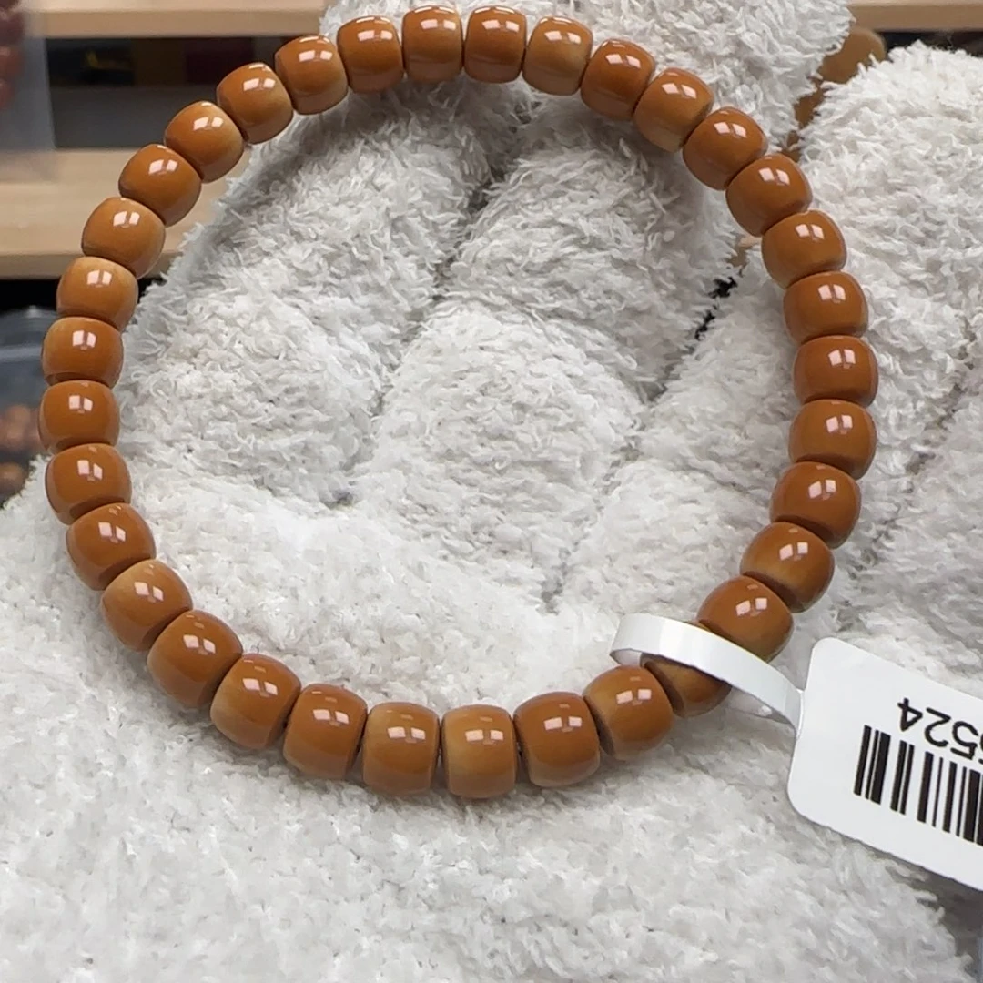 橄榄核手串老挝单圈微花面无白6.8福利