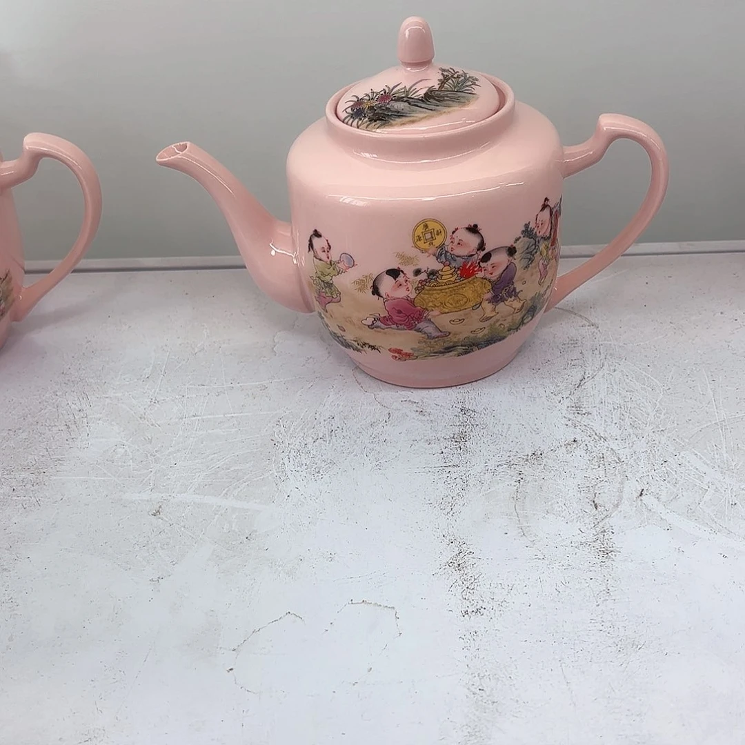 壶陶瓷招财进宝两斤侧把壶红稀稀