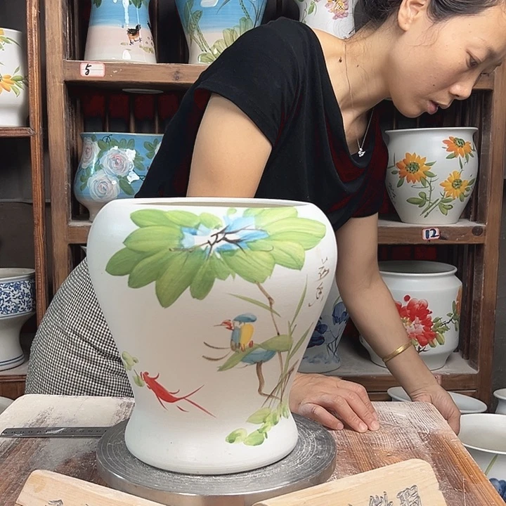 摆件鱼尾鸟新款陶瓷陶瓷