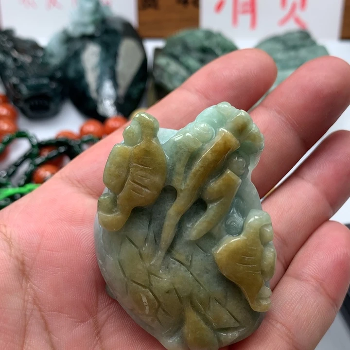 翡翠颈饰未镶嵌保真天然a货翡翠