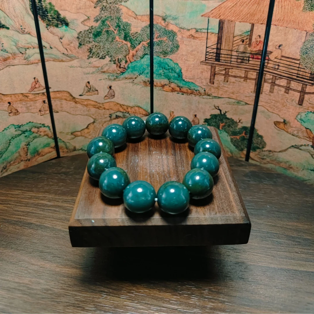 L和田玉圆珠手串（卡18）0535