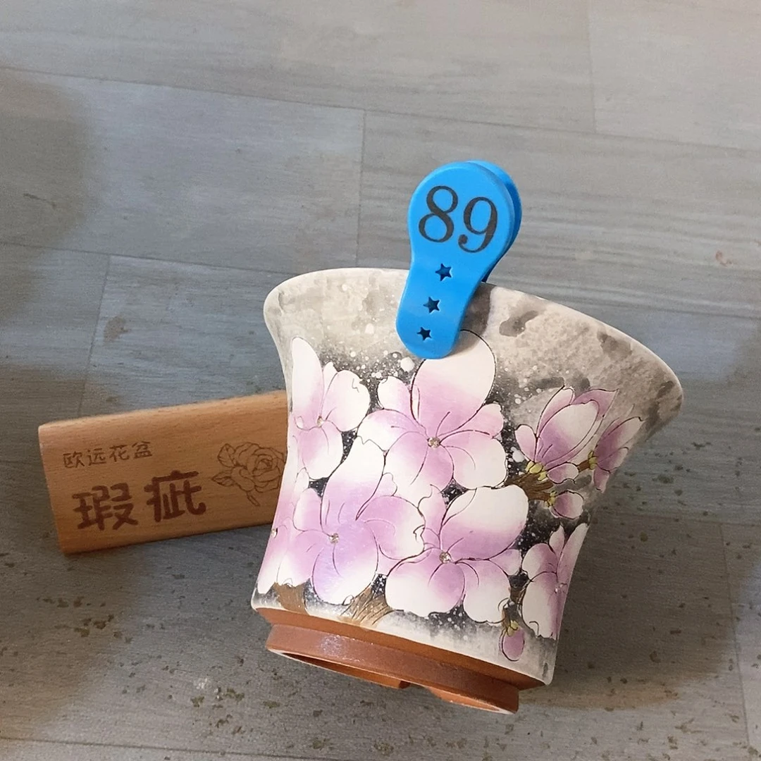 紫砂花盆红陶手绘花盆