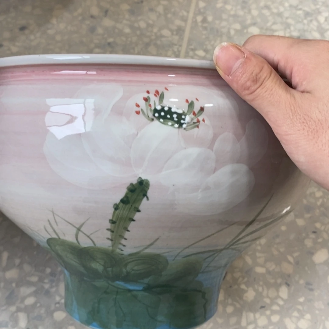 景德镇手工手绘陶瓷花盆