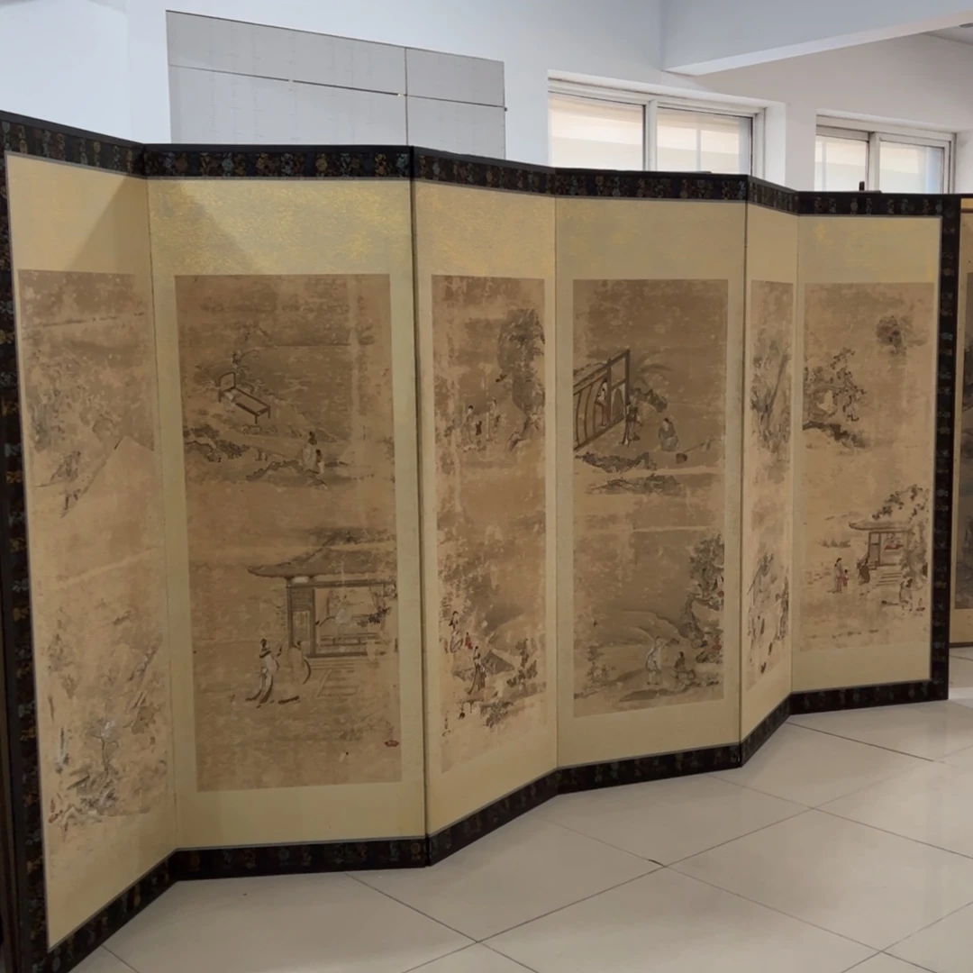 绘画屏风框画茶空间设计