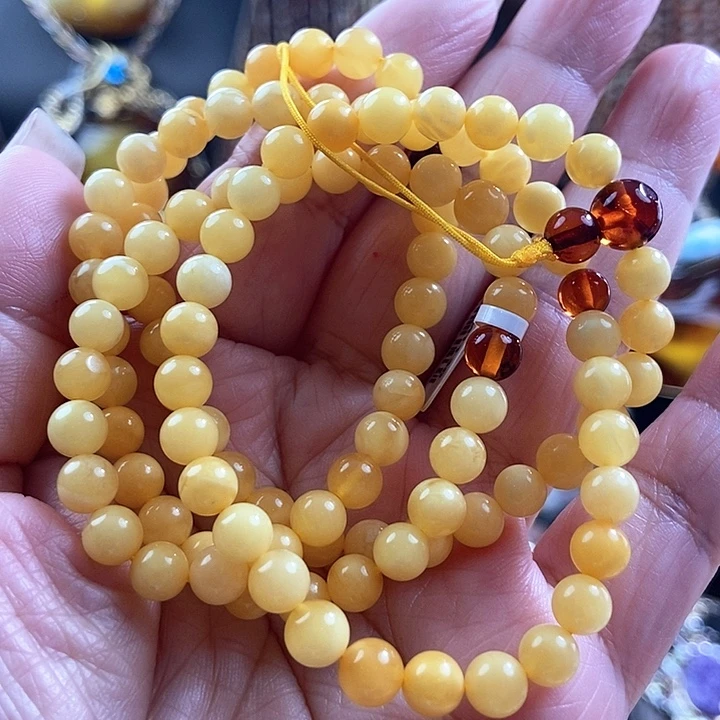 琥珀未镶嵌颈饰108珠