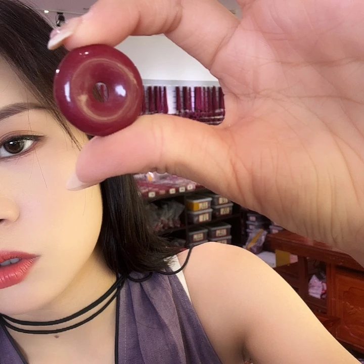 天然辰砂朱砂平安扣手机链