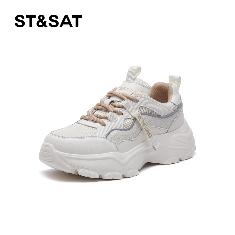St&Sat/星期六女鞋厚底老爹鞋增高休闲鞋运动鞋透气时尚潮流百搭