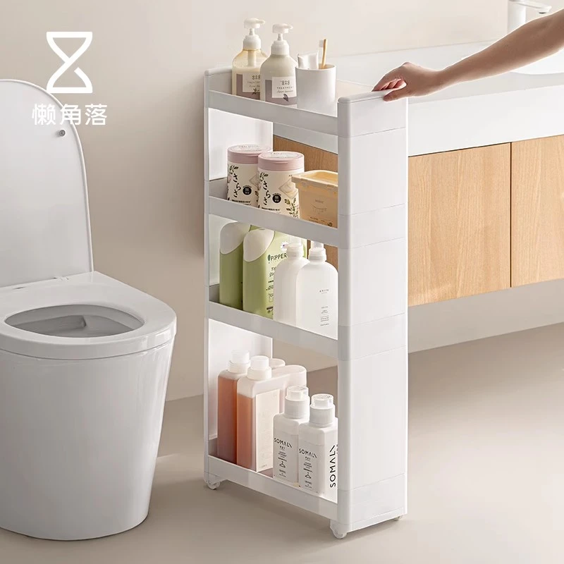 懒角落夹缝置物架卫生间浴室家用落地收纳架子洗手间可移动缝隙柜