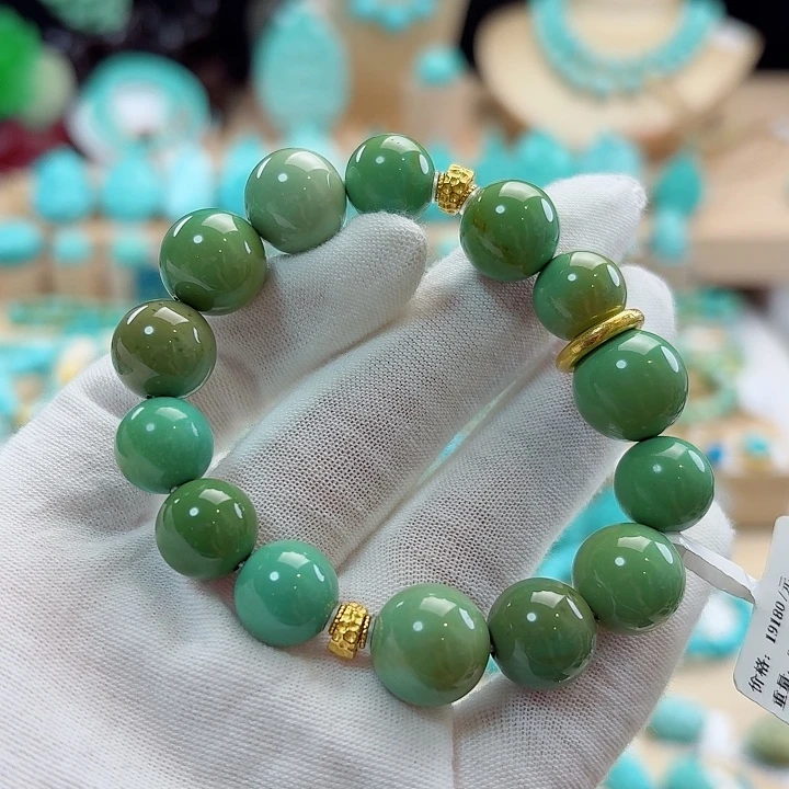 绿松石18K金镶嵌珠宝奇石