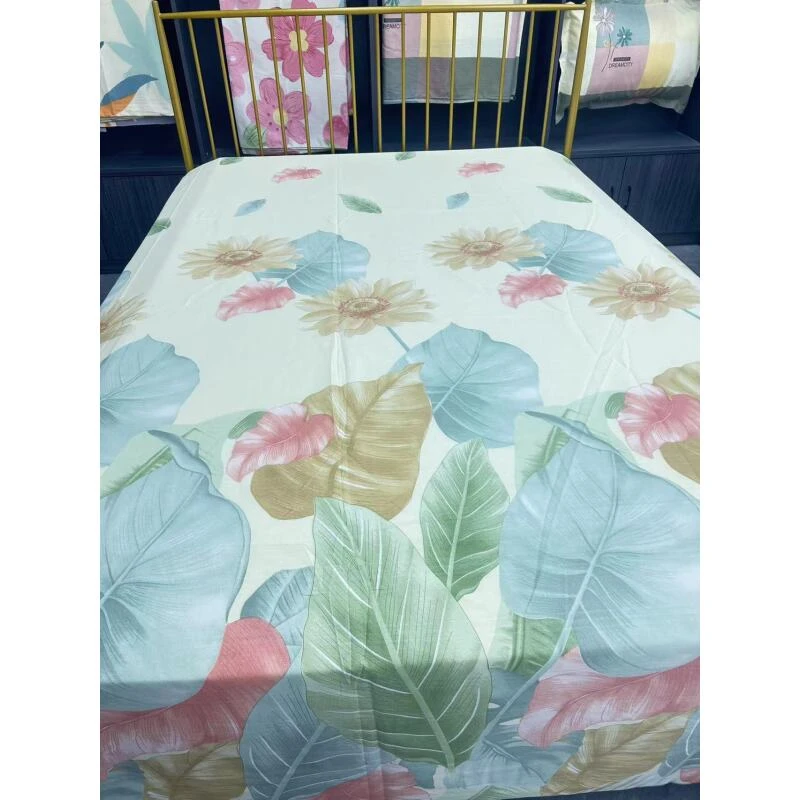 大叶花-加厚加密缎条提花床单-235cm*245cm