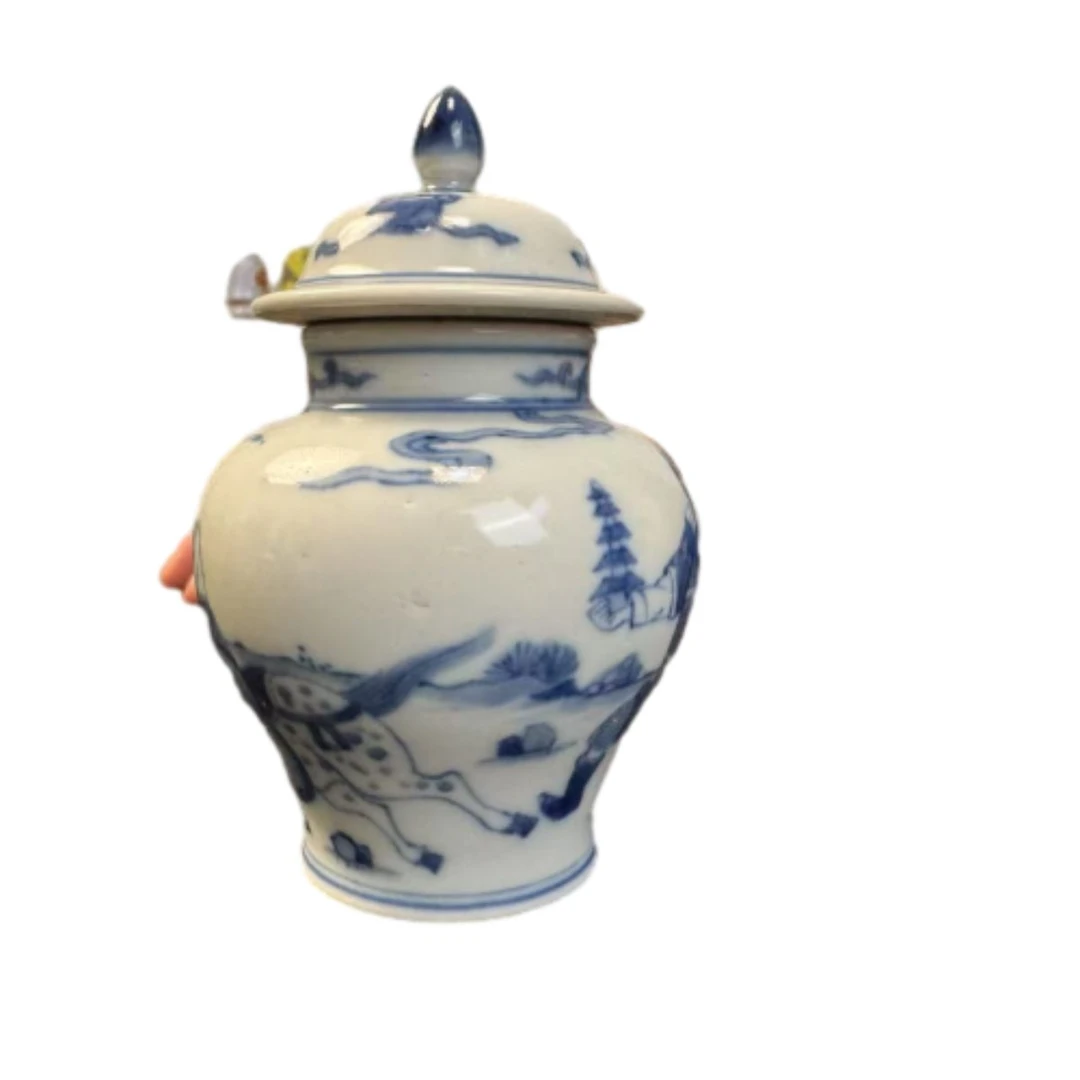 清康熙青花人物故事将军罐