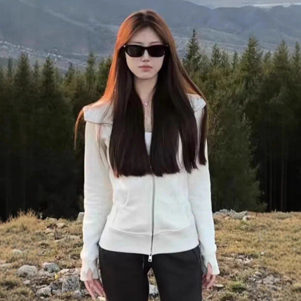 春秋季IuIu同款sguba显瘦修身卫衣女装瑜伽服薄开衫紧身运动上衣