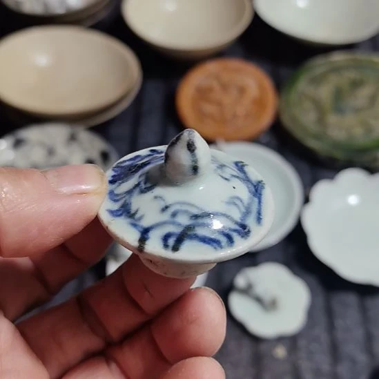 瓷片青花影青杯垫学习标本