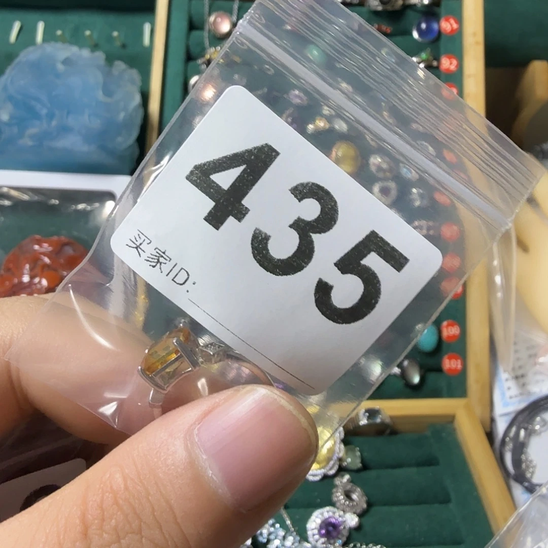 晚***徐戒指黄晶银S925镶嵌