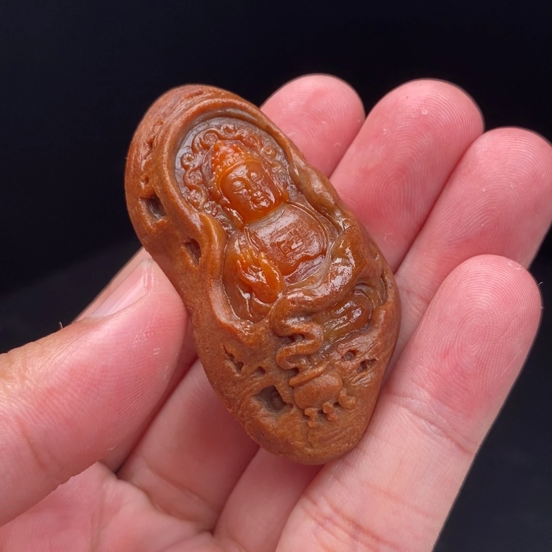 定制翡翠未镶嵌缅甸翡翠红翡石窟佛