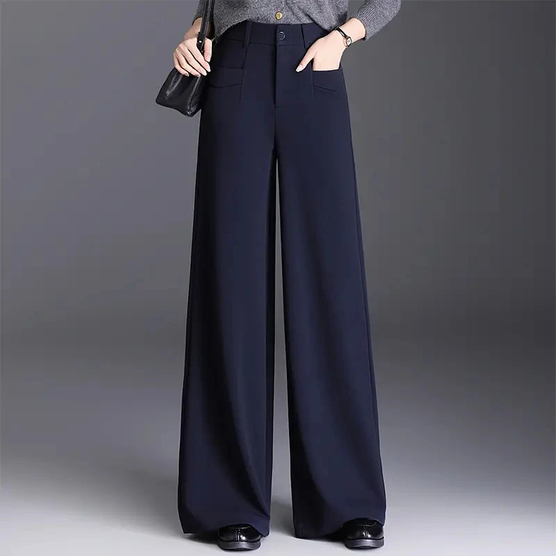 高级感阔腿裤女秋季2025新款今年流行爆款西装直筒垂坠感拖地长裤