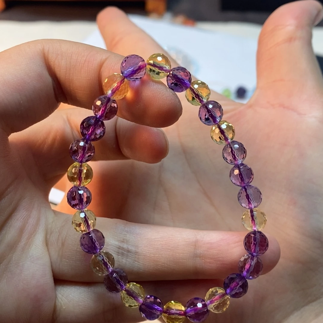 无非金属手串紫水黄水 蹦迪珠