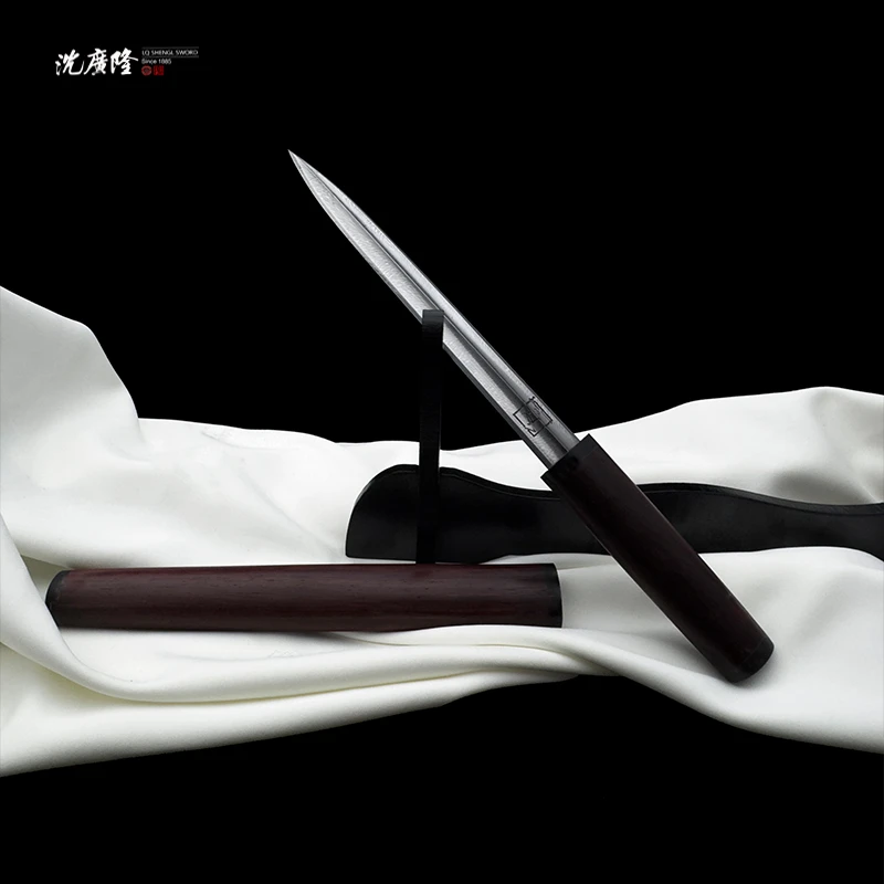 龙泉沈广隆-沈州作品无影剑 大叶紫檀 凤尾纹 宝剑 手工 未开刃