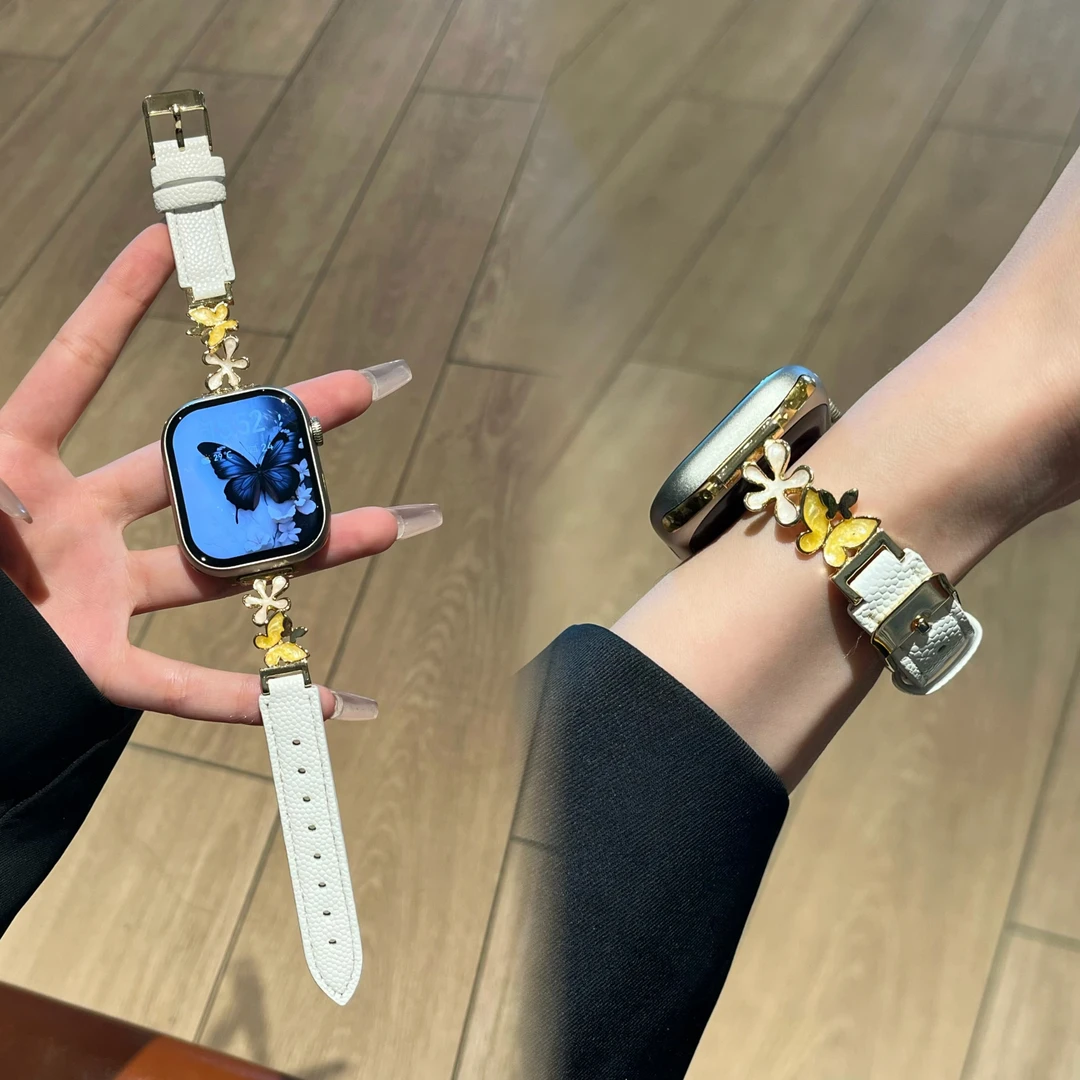 新款蝴蝶磁吸手腕带适用于苹果手表s10 Apple watch s9/8/7/6