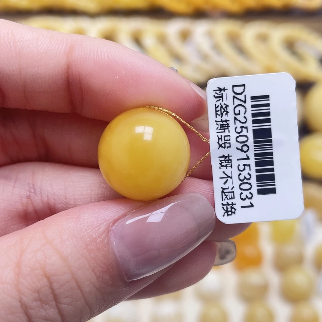 琥珀未镶嵌裸石15.8mm圆珠