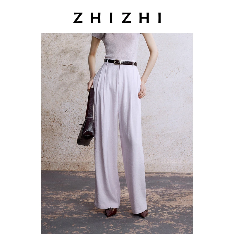 韵令 垂顺直筒裤25年新款微褶设计休闲百搭ZZ2EMWK1034