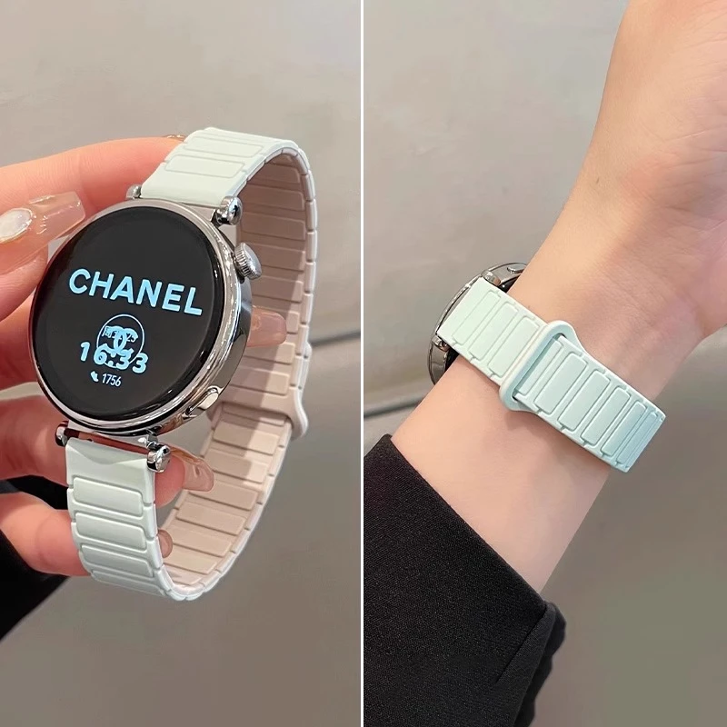 适用华为gt6表带gt5/gt6pro华为watch手表gt4/gt3磁吸硅胶表带gt2