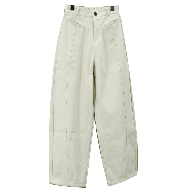 【小语】冬季定制宽松加绒加厚直筒阔腿保暖百搭设计师休闲牛仔长裤