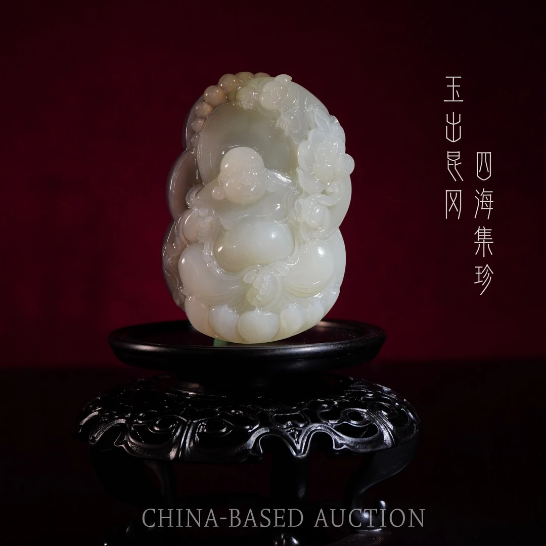 AAAA级且末和田玉紫白弥勒手把件-238.94g-YD10120062001004-G76