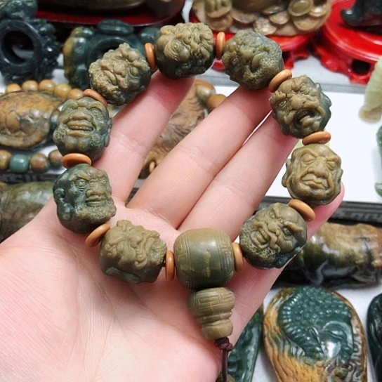 岫岩河磨玉（透闪石质玉）手串未镶嵌勇*