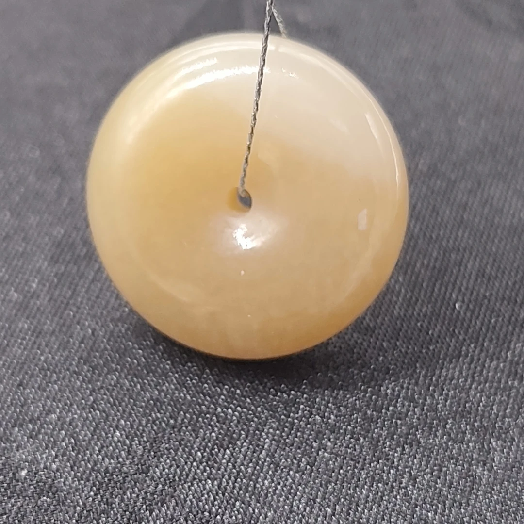 【国玉甄品】 PA021 和田玉糖白平安扣吊坠22.1X7.1mm