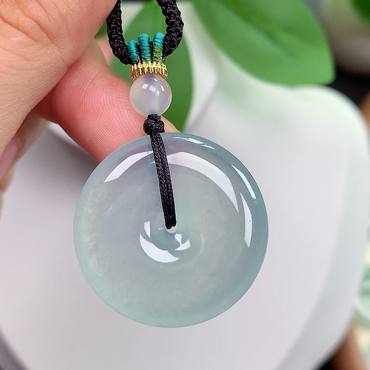 翡翠未镶嵌颈饰平安扣 28.2x5.6mm