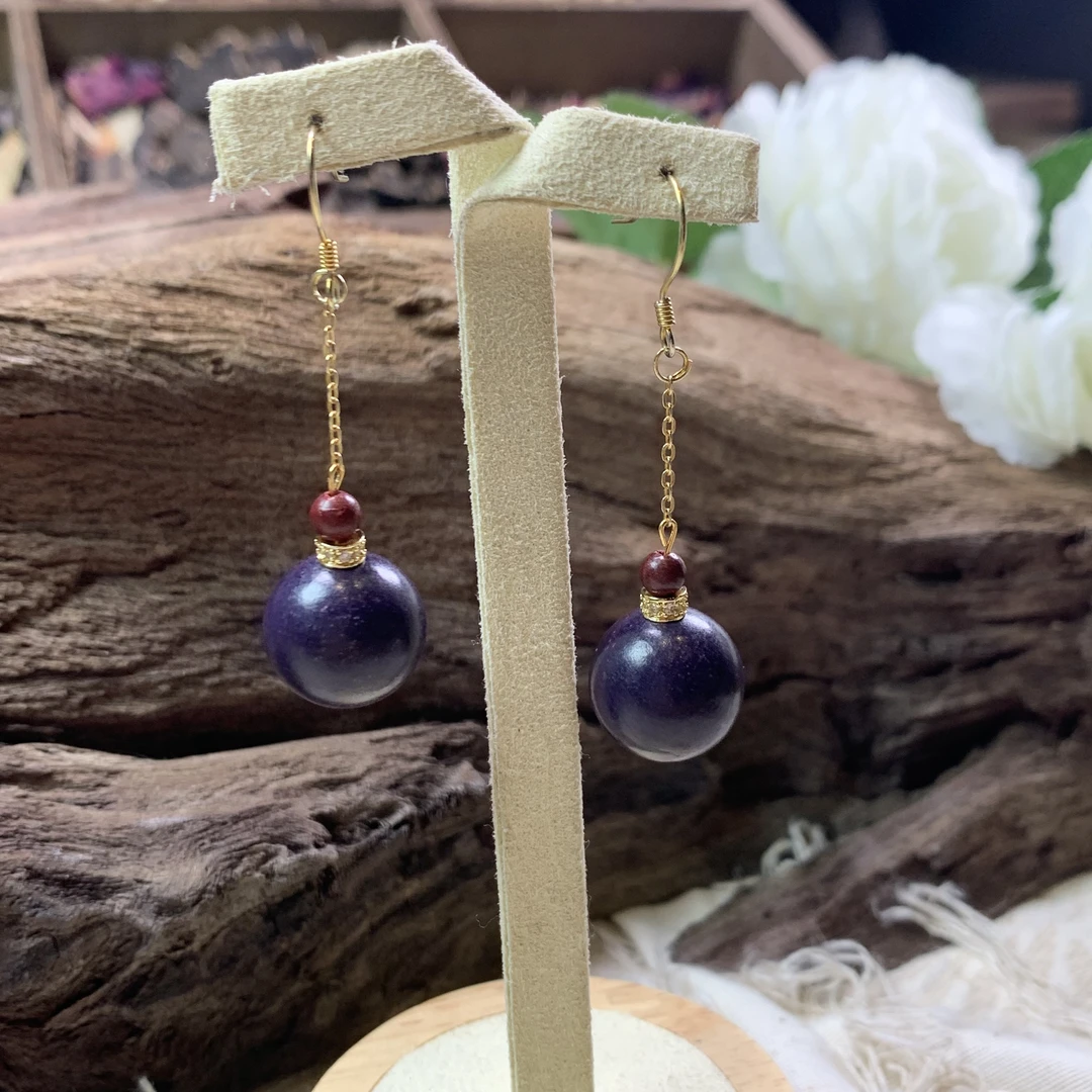 九紫东方耳坠合香珠15mHX144